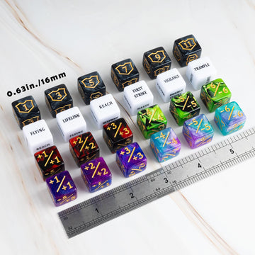 63 Pieces Mtg Dice Counters Bulk Ability Keywords Mtg Tokens Shield Life Counter 6 Sided Dice Set For Magic The Gathering,Tcg,Ca