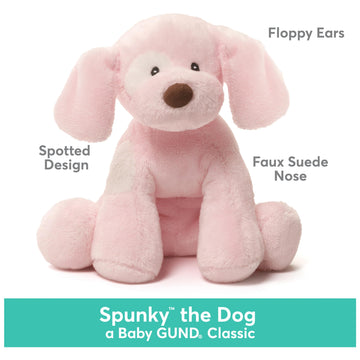 Baby Gund Spunky Barking Puppy Stuffed Animal Sound Toy, Animated Plush Sensory Toy With Sounds, For Babies And Newborns, Pink,