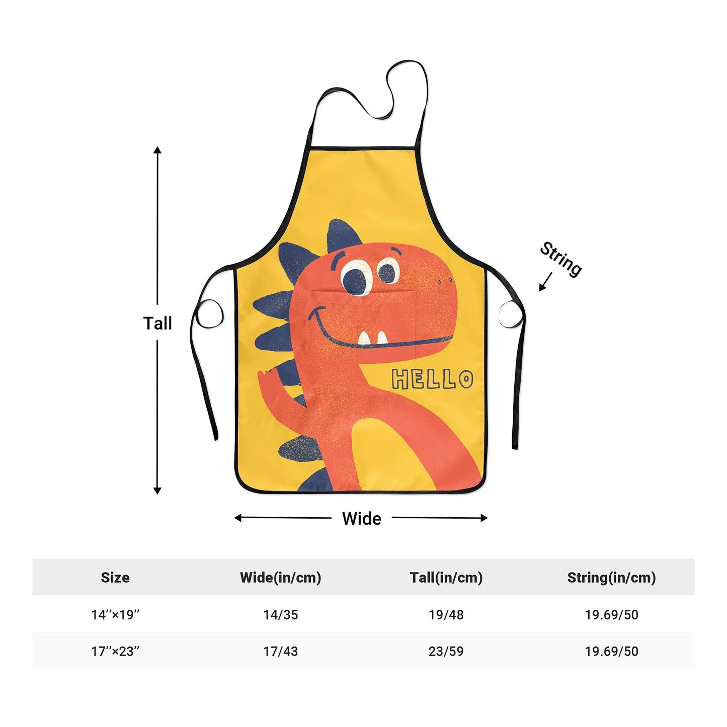 Popologa Dinosaur Apron For Girls Boys Kids Cooking Painting Aprons Art Smock Supplies Toddler