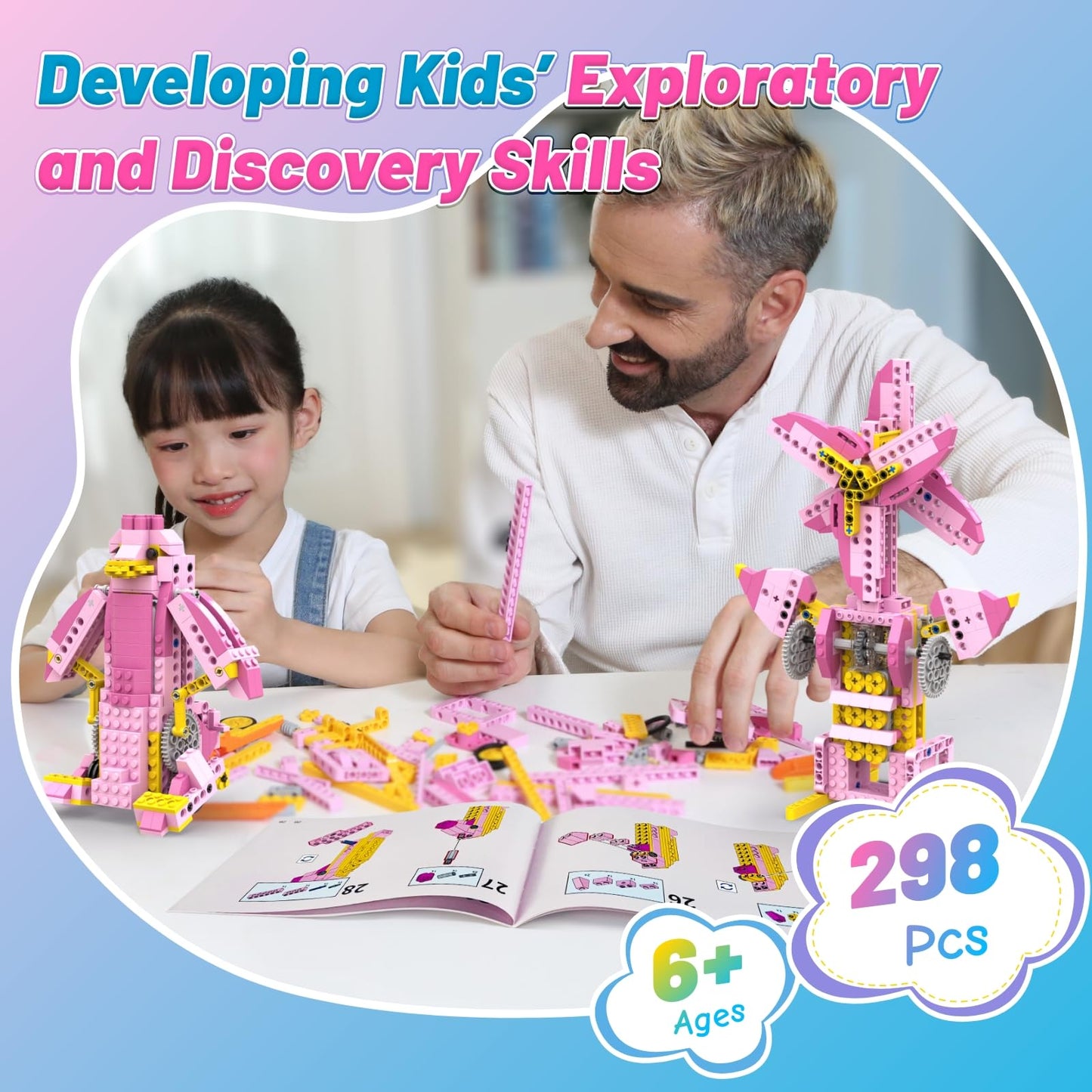 Apitor Robot G Stem Kits- Includes Large Storage, 8 In 1 Electric Building Toys For Kids 6-8 8-10, Diy Educational Construction Science Kit For Girls 6-12 Christmas Birthday Gift