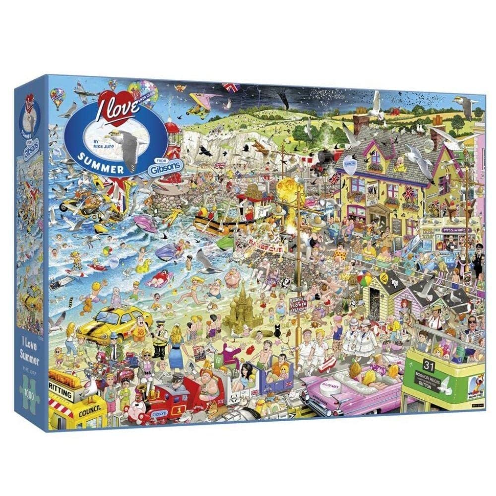 I Love Summer 1000 Piece Jigsaw Puzzle | Mike Jupp | Sustainable Puzzle For Adults | Premium 100% Recycled Board | Great Gift For Adults | Gibsons Games