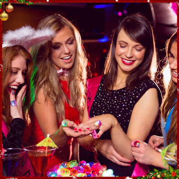 108 Pcs LED Light Up Ring - Colorful Flashing Bumpy Rings Finger Toys Novelty Glow in the Dark Soft Jelly Blinking Rings Party F