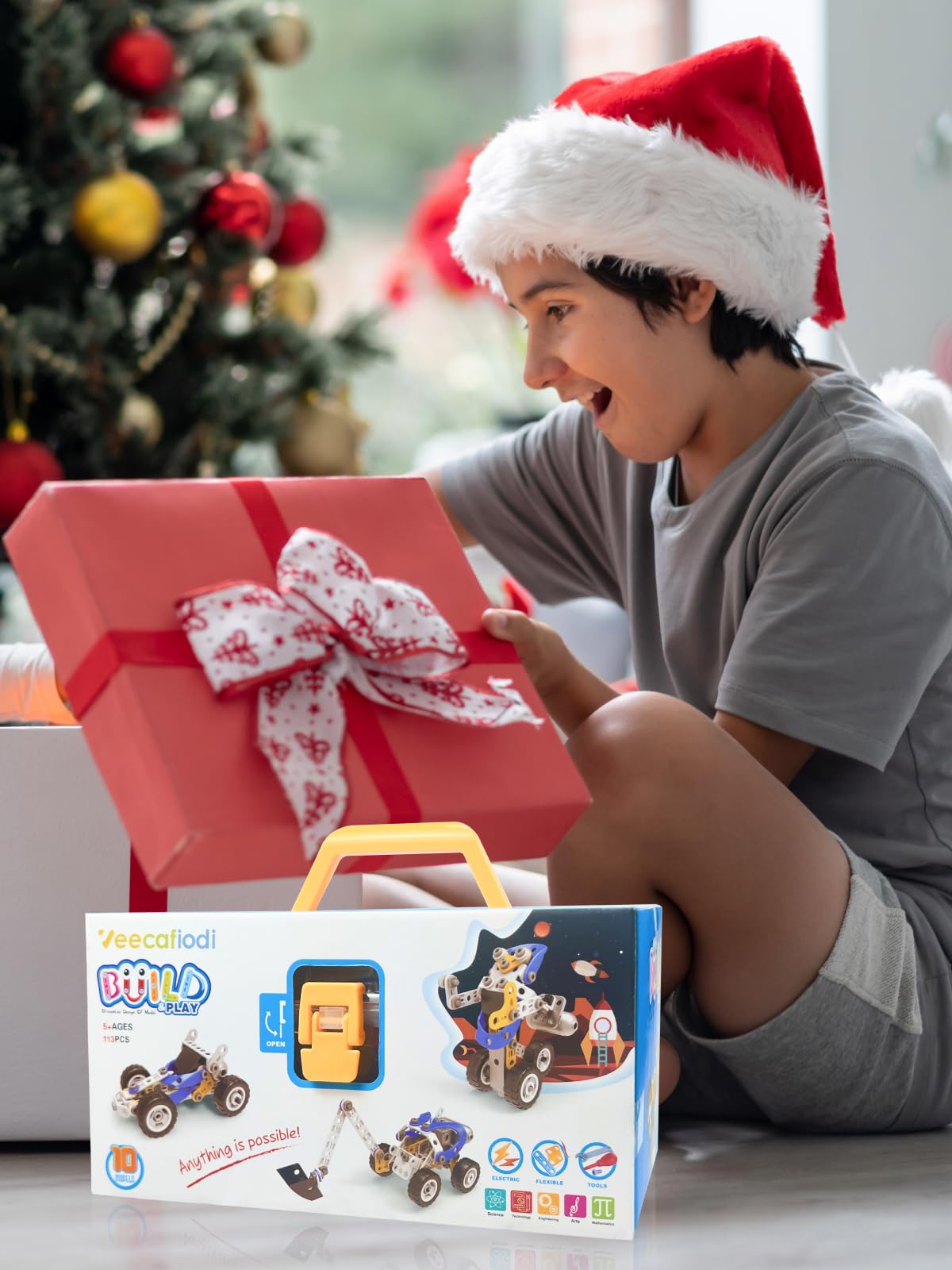 Stem Toys For 5 6 7 8+ Year Old Boy, 10 In 1 Electric Building Toys For Kids Ages 4-8 5-7 6-8, Educational Racing Construction S