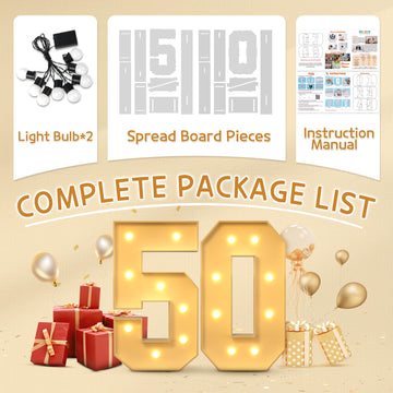 Imprsv 3Ft 50Th Birthday Decorations Numbers: 50Th Birthday Party Anniversary Decorations Large Light Up Numbers 50 For Men Wome