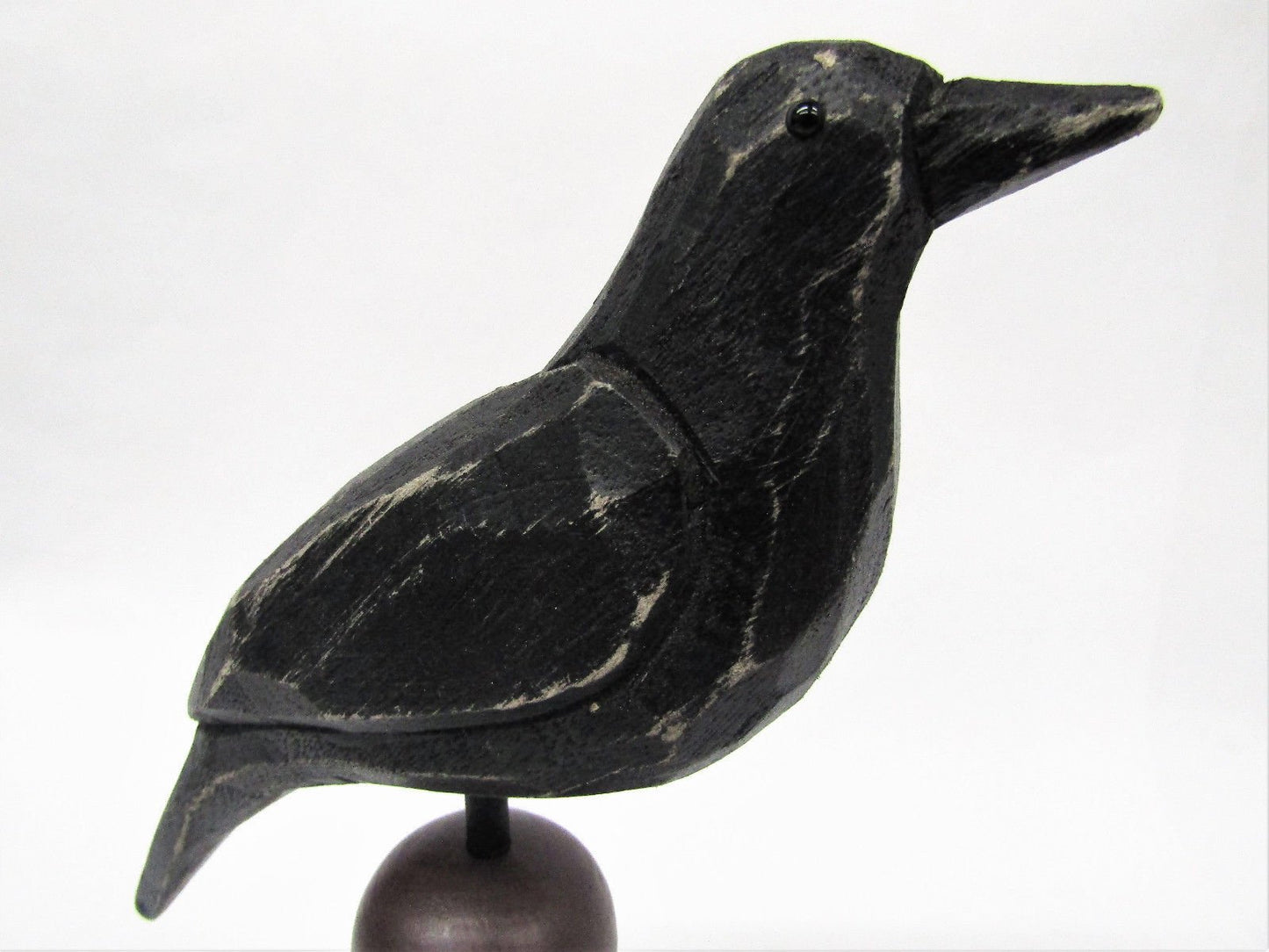 Primitives by Kathy Weathered Rustic Crow Figurine, Wood, 6"x8"x3", Burgundy/Black, Model 9716