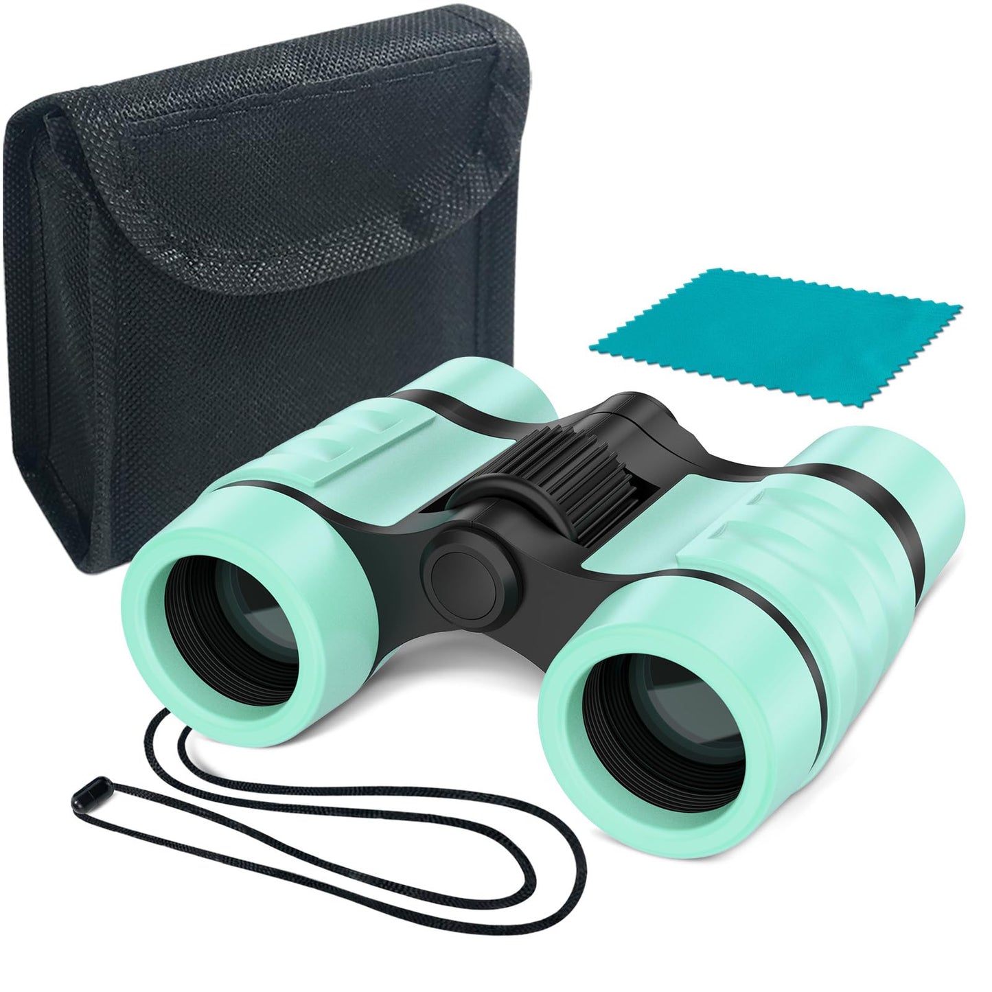 Essenson Binoculars For Kids Toys Gifts For Age 3-12 Years Old Boys Girls Kids Telescope Outdoor Toys For Sports And Outside Play Hiking, Bird Watching, Travel, Camping, Birthday Presents (Mint Green)