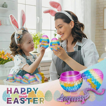 3D Printed Dragon Egg with Dragon Inside, Dragon Egg Fidget Toy Crystal Dragon, 3D Printed Animals Surprise Egg for Kids, Execut