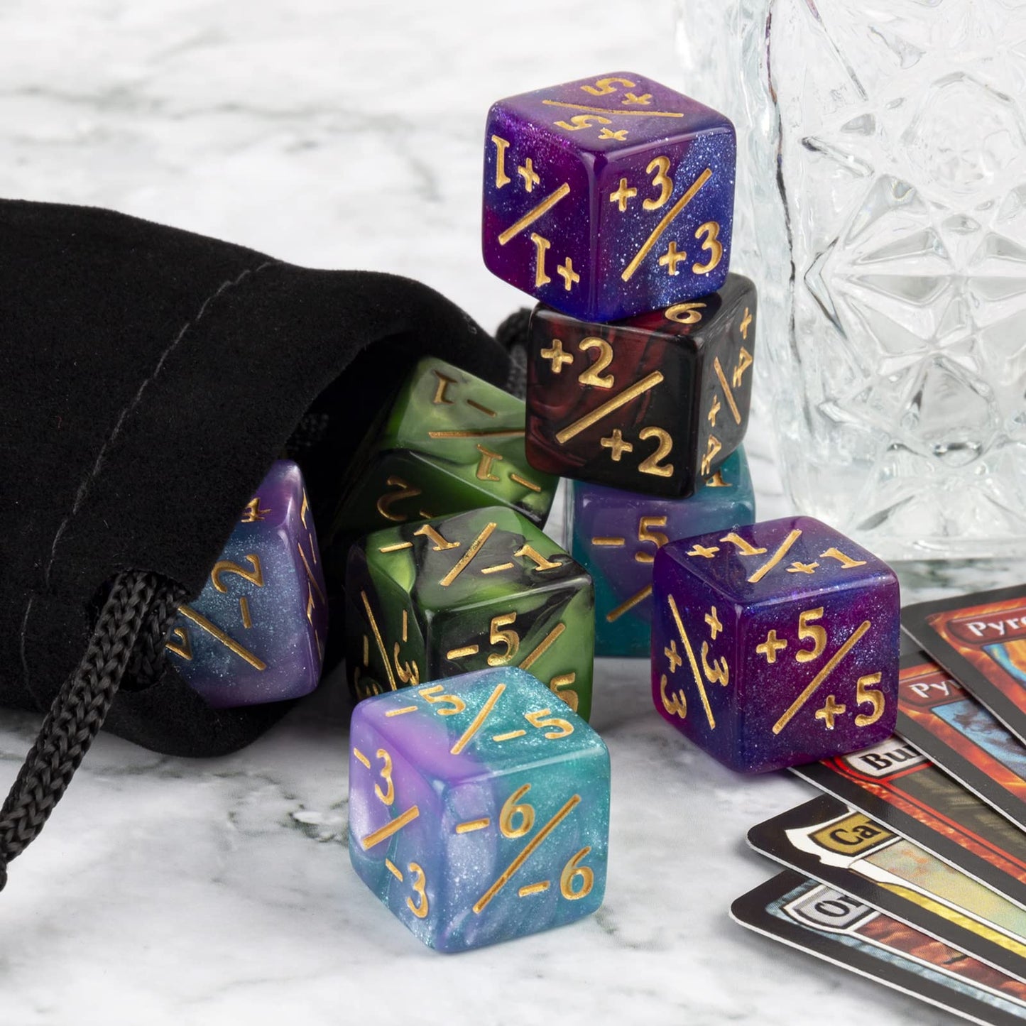48 Pcs Magic The Gathering Mtg Counter Dice Marble Bulk Life Counters Tokens Dice Compatible With Magic Card Game Accessories Ccg Creature Stats, 4 Colors