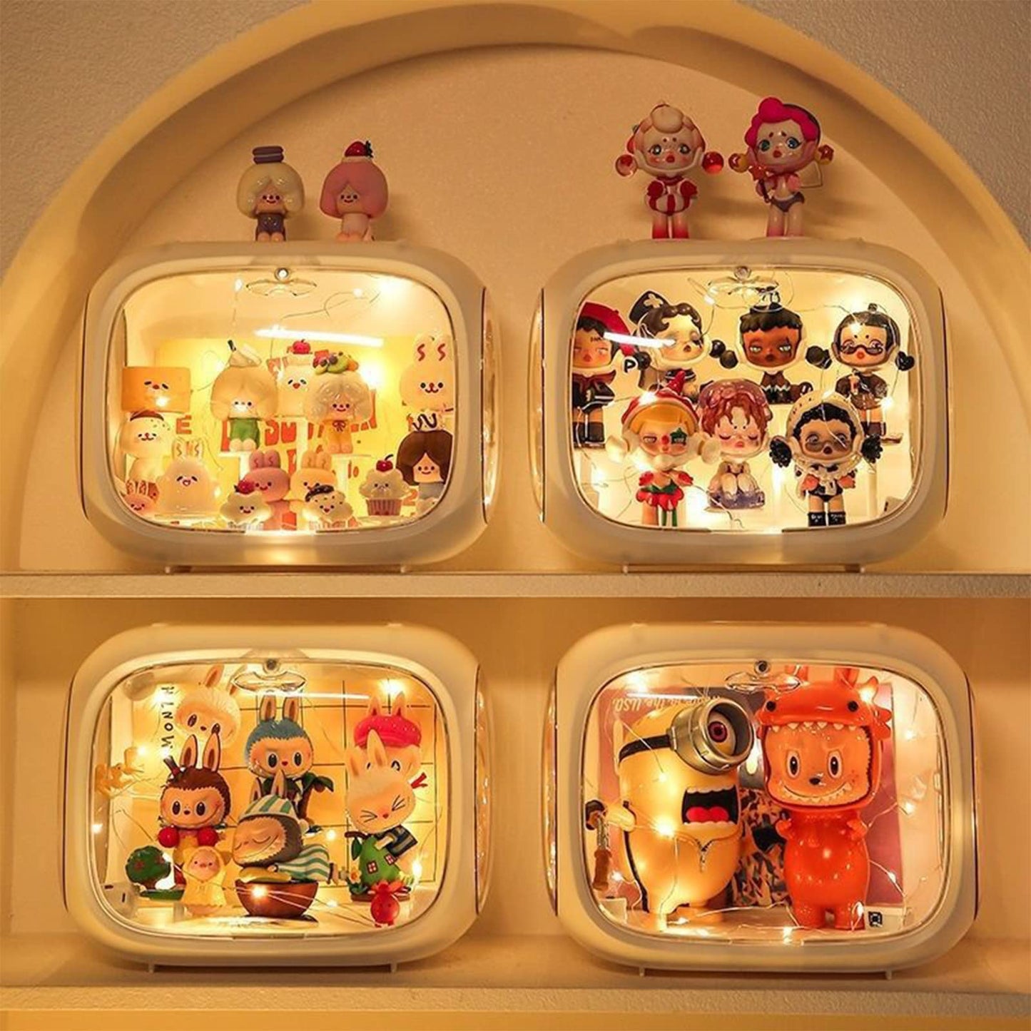 Display Case For Figures With Light Adjustable Display Stand Clear Acrylic Display Box With Door Dust And Moisture Proof Suitabl