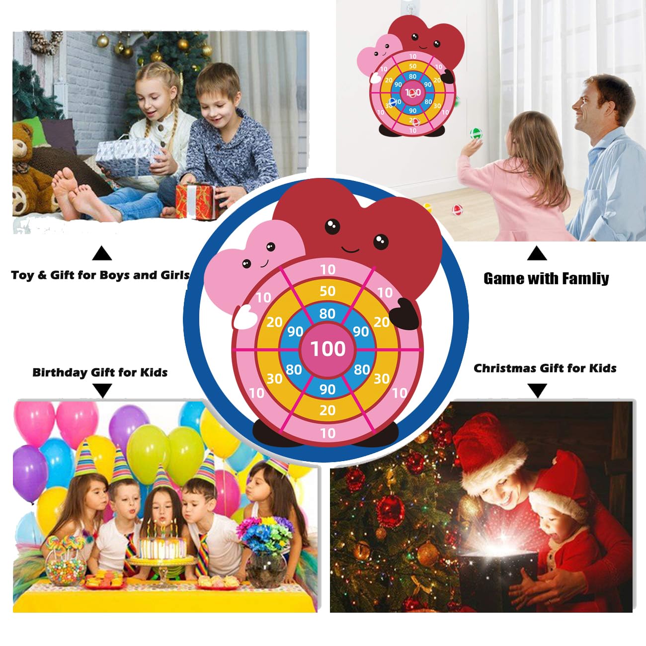 Valentines Day Gifts For Kids - 30 Large Dartboard Game - Valentine Gift Toys Exchange For Boys Girls Toddlers Classroom Scho