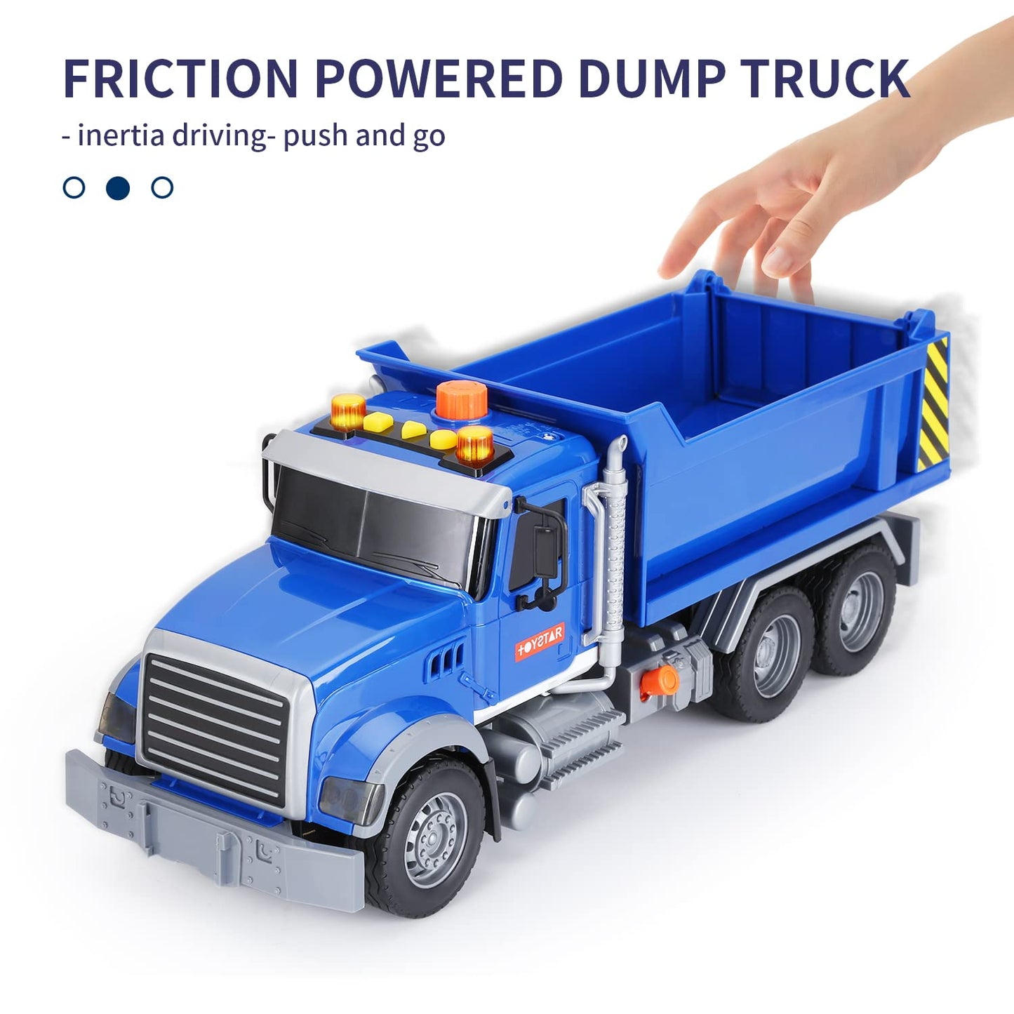 haomsj Big Dump Truck Toy Light Up & Moveable Lifting Back Garbage Truck Push and Go Car Plastic Beach Construction Toy Vehicles