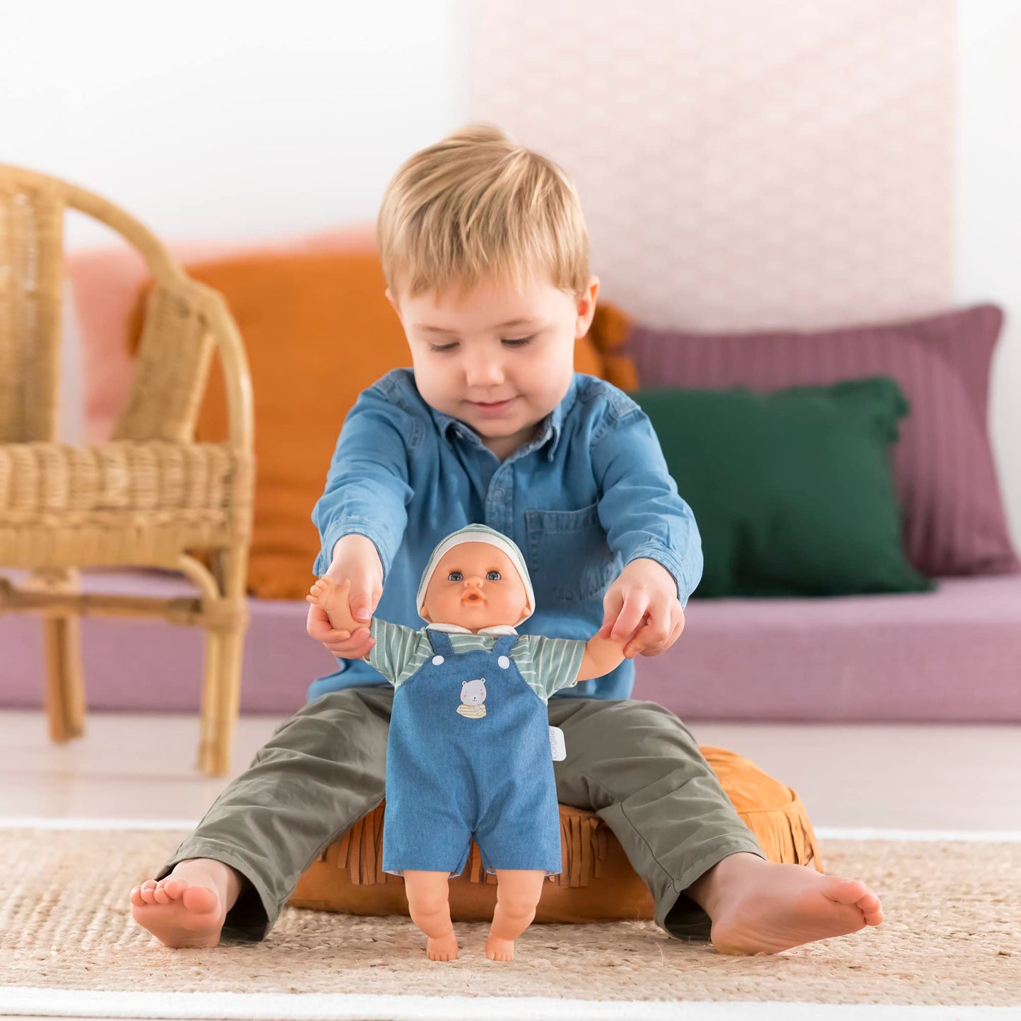 Corolle Bébé Calin Mael Boy Baby Doll - 12' Soft Body Doll With Blue Outfit, Sleeping Eyes That Open And Close, Vanilla Scented, Mon Premier Poupon Collection For Ages 18 Months And Up