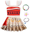 Aovclkid Girls Princess Costume Birthday Party Dress Halloween Cosplay Outfits With Accessories(3T,Red)