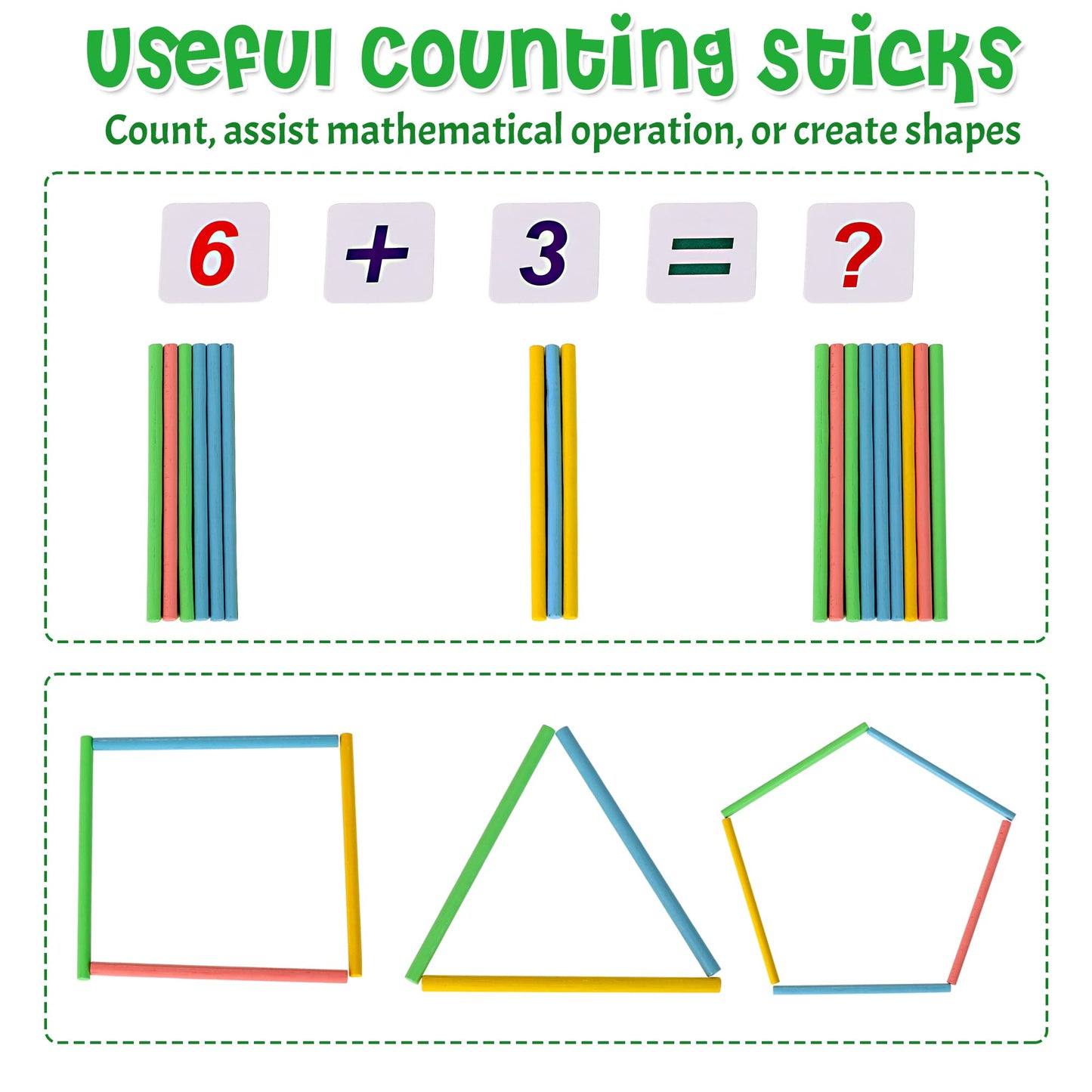 Woodmam Wooden Abacus For Kids Math, Educational Counting Toy With Counting Sticks And Number Alphabet Cards, Preschool Learning Toys Gift For Boys Girls Age 3+ Years Old