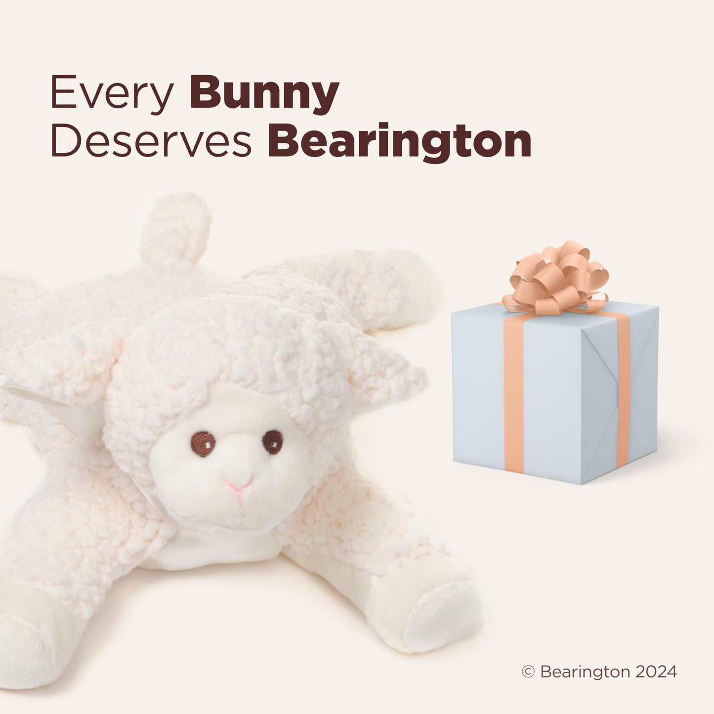 Bearington Baa Stuffed Animal Lamb, 12' Creamy White Baby Lamb Plush