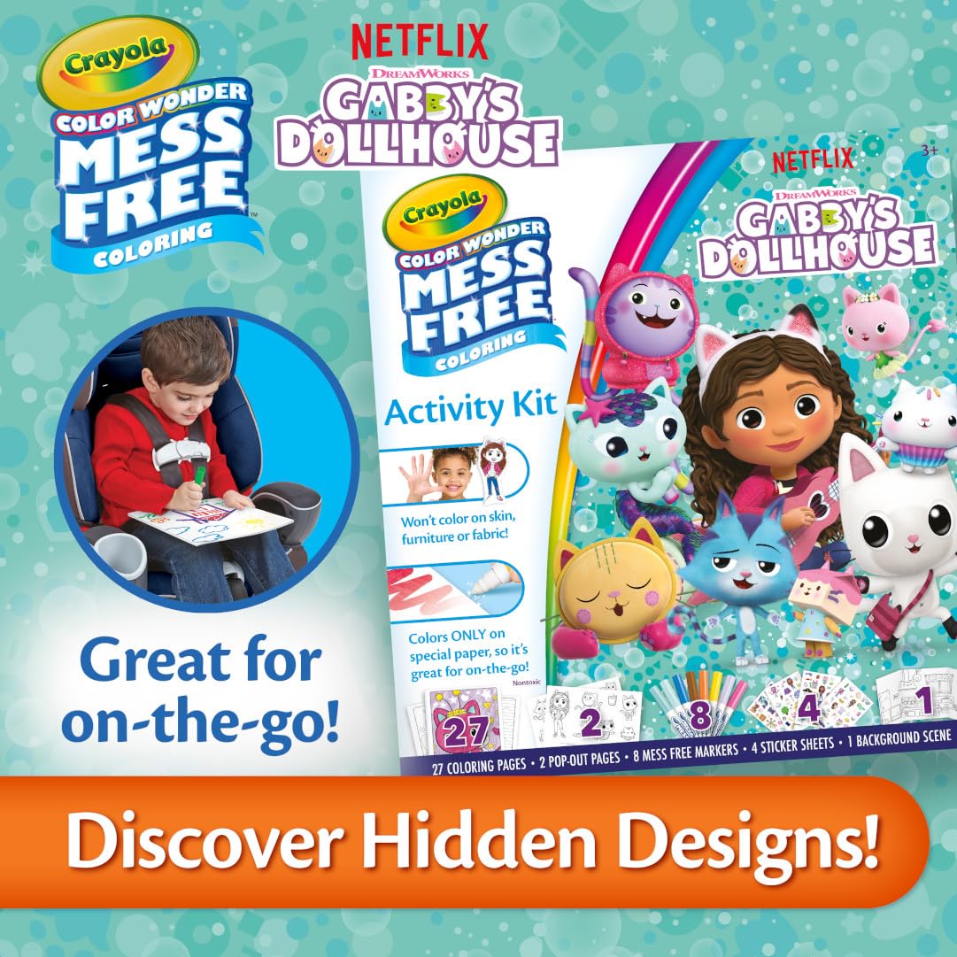 Crayola Color Wonder Activity Kit - Mess Free Coloring Set for Toddlers, Multicolored, Model 757162, Travel-Friendly Gift for Kids