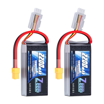 Zeee 2S Lipo Battery 2200mAh 7.4V 50C Shorty Pack Battery with XT60 Connector Soft Pack for 1/16 Slash RC Car RC Truck RC Helico