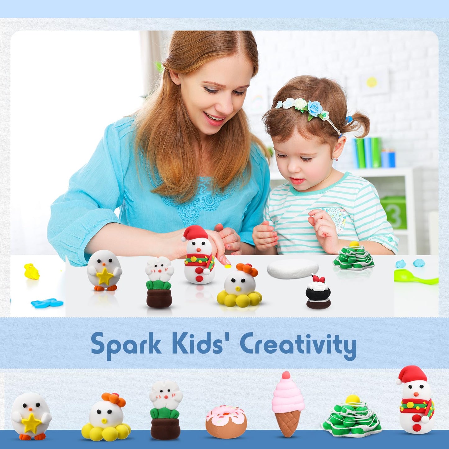 WinnerWhy 144 Pcs Total 76oz Air Dry Clay Air Dry Foam Clay Blocks Soft Non-Toxic Modeling Clay Moldable Foam Clay for Arts Craf