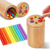 Montessori Toys For 1-3 Year Old, Travel Toys For Toddlers Wooden Color Sorting Toys For 18+ Month Old Boys Girls Learning Gifts