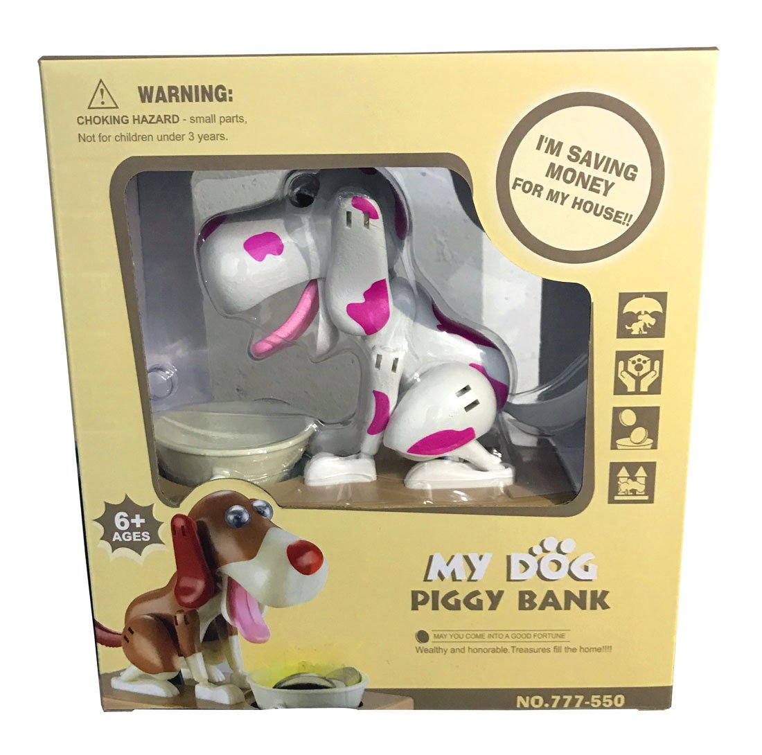 My Dog Piggy Bank - Robotic Coin Munching Toy Money Box - Pink