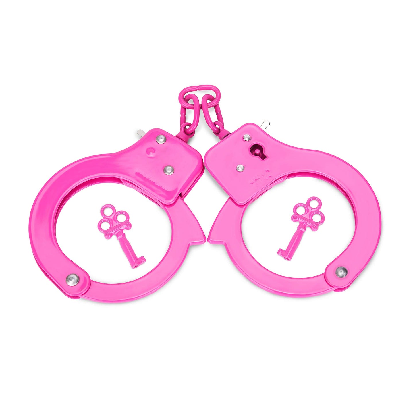 HUALIXUAN Pink Metal Play Handcuffs for Kids - Toy Police Hand Cuffs, 1cm Size, Perfect for Dress-Up and Role Play