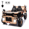 12V Kids Ride On Truck 2-Seater, Electric Ride On Toy Car Construction Vehicle Truck For Boys, Remote Control, Key Start, Shovel