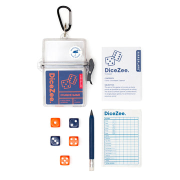 Kikkerland DiceZee Travel Game - Gray - Portable ABS & Acrylic Design - Model GG250
