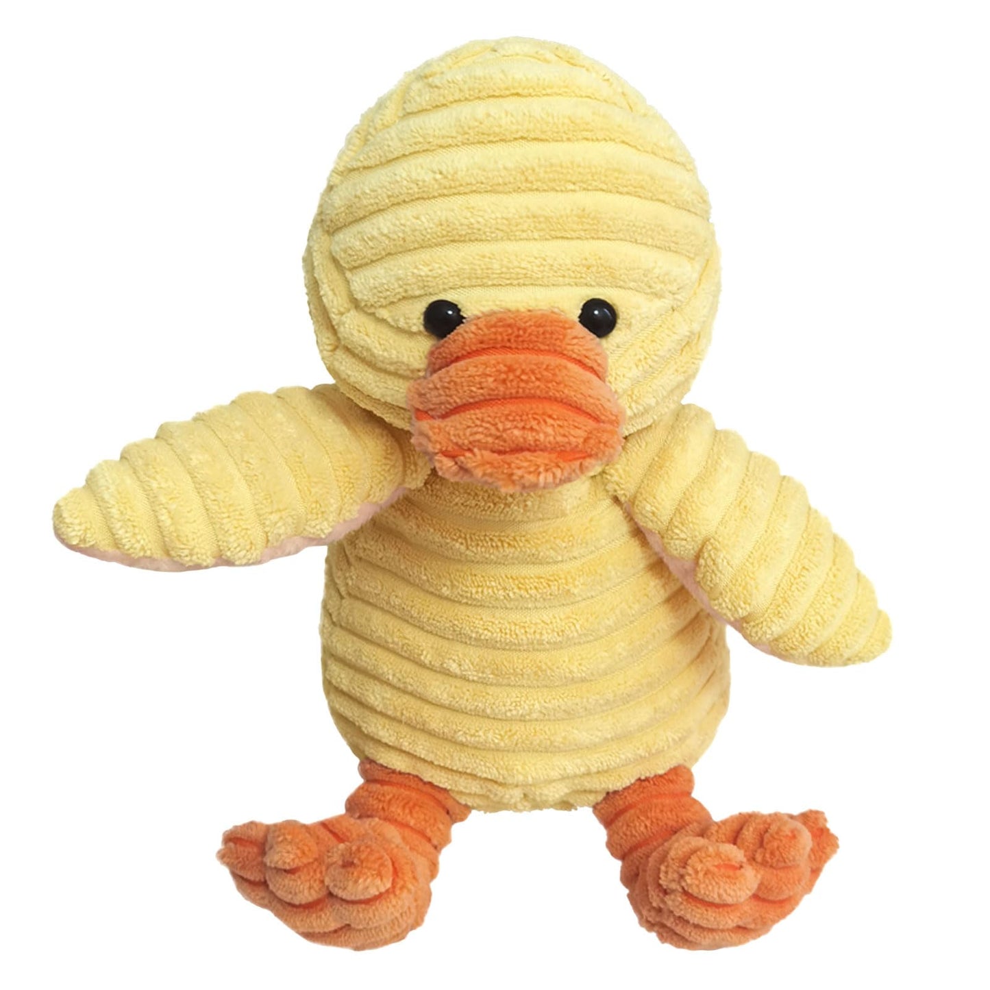Doindute Corduroy Duck Plush Stuffed Animal, Cute Furry Yellow Duck Toy, Soft Cuddly Plushie Hugger Toy For Boys Girls, Gifts Fo