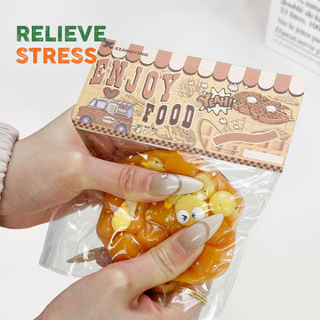 Taba Squishy Toys Valentines Cat Paw Cute Kawaii Squeeze Toys Sticky Squishy Fidget Toys Silicone Squeeze Toy for Stress Relief Cute Soft Toys Best Valentines Gift for Anniversary (Egg Waffles)