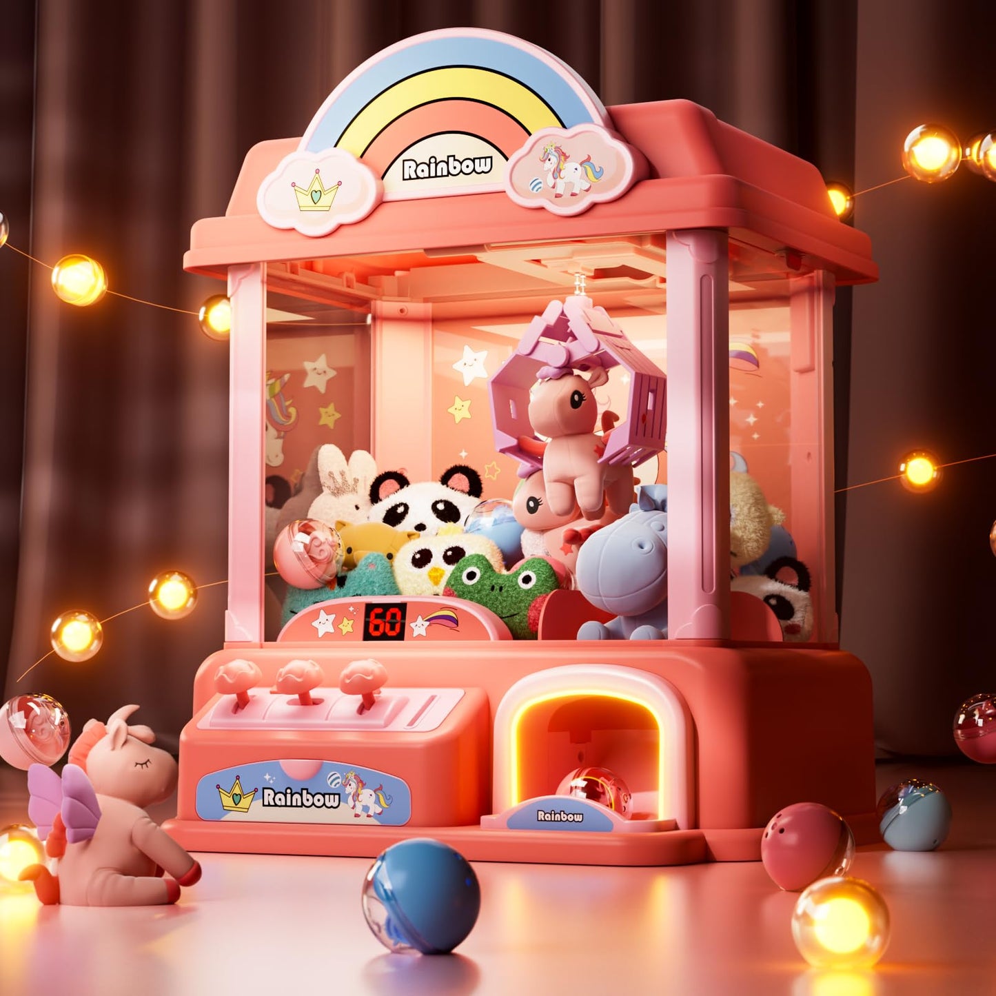 Kakamelon Claw Machine For Kids And Adults With Mini Prizes|Toys For Ages 8-13 Girls|Candy Machine Birthday Gifts For 6 7 9 10 1
