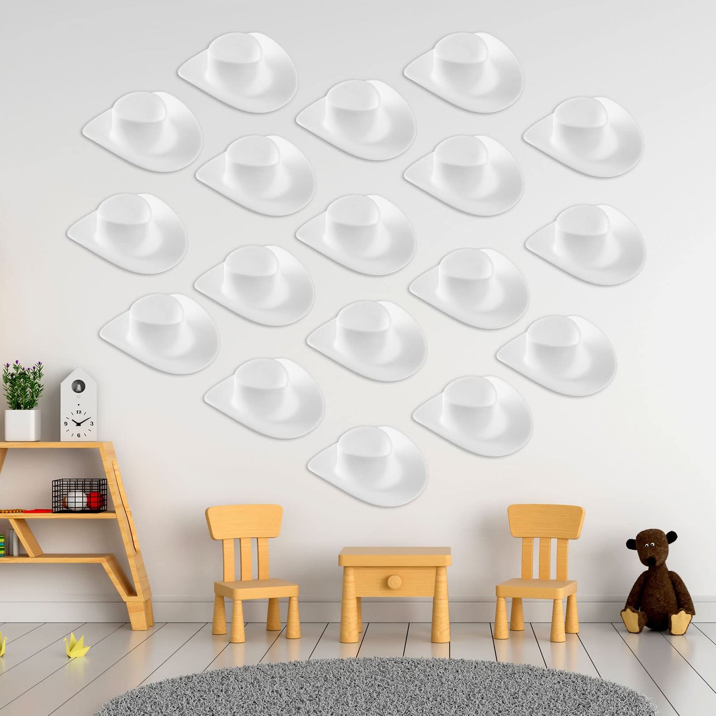 40 Pieces Mini Cowboy Cowgirl Hat Plastic Mini Western Miniature Cute Doll Hat Party Small Toy Doll Party Accessories For Crafts Pretend Play Dollhouse Decorations(Black)(White)