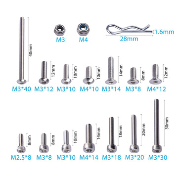 Lordhardware 205Pcs Rc Crawler Car Screw Tool Kit Diy Accessories Parts For 1/10 1/8 Rc Car Truck