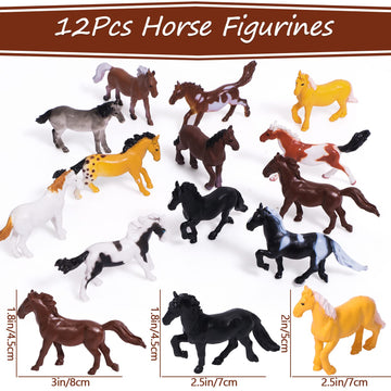Winrayk 110Pcs Horse Birthday Party Favors Supplies Non-Woven Gift Bags Horse Figurine Make Your Own Stickers Horse Gifts Toys K