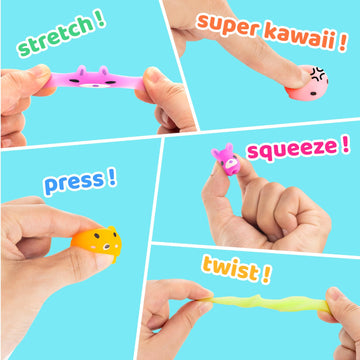 Dioju 200 Pcs Mochi Squishy Toys, Mini Kawaii Fidget Toys, TPR, Assorted Colors, Party Favors, Classroom Prizes, Birthday Gifts