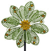 Stargarden Wind Spinner Outdoor, 58 Inch Metal Wind Sculpture Hollowed-Out Leaf Design Pinwheels for Yard and Garden