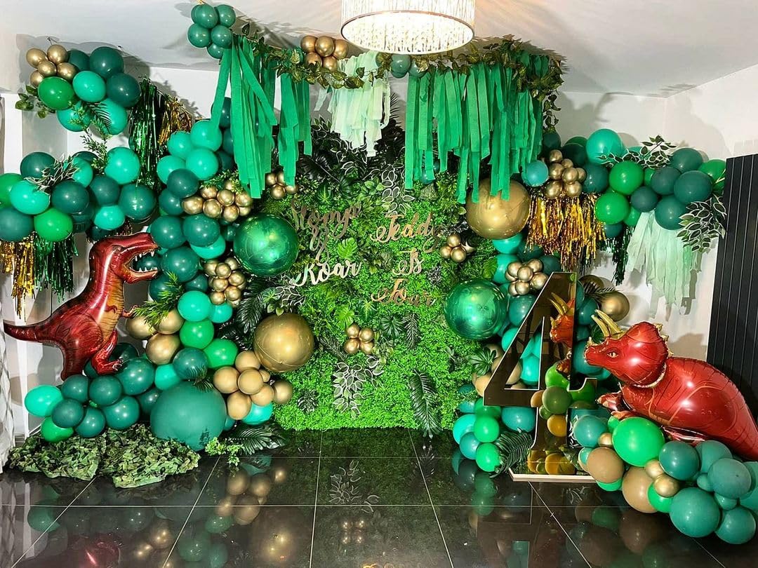 Bezente 5-inch Dark Green Latex Balloons - 150 Pack Rubber Helium Balloons for Party Decorations, Birthday, Baby Shower, St. Patrick's Day