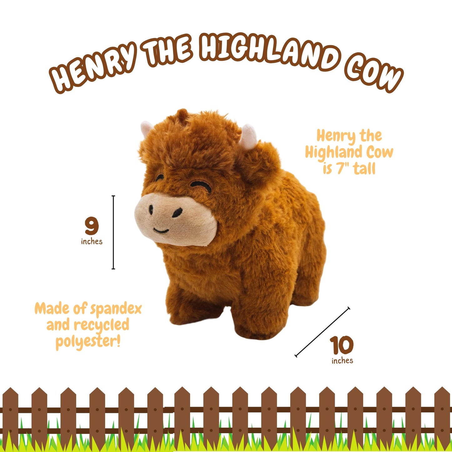 Follow Your Legend Henry The Highland Cow Plushie! - 7 Highland Cow Stuffed Animal, Stuffed Highland Cow, Highland Cow Plush