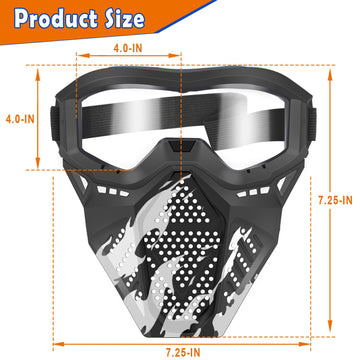 POKONBOY Tactical Mask 4 Pack for Kids, Safety Goggles for Nerf Rival Blasters, Age 8+, 4 Colors, Made from Durable ABS Material