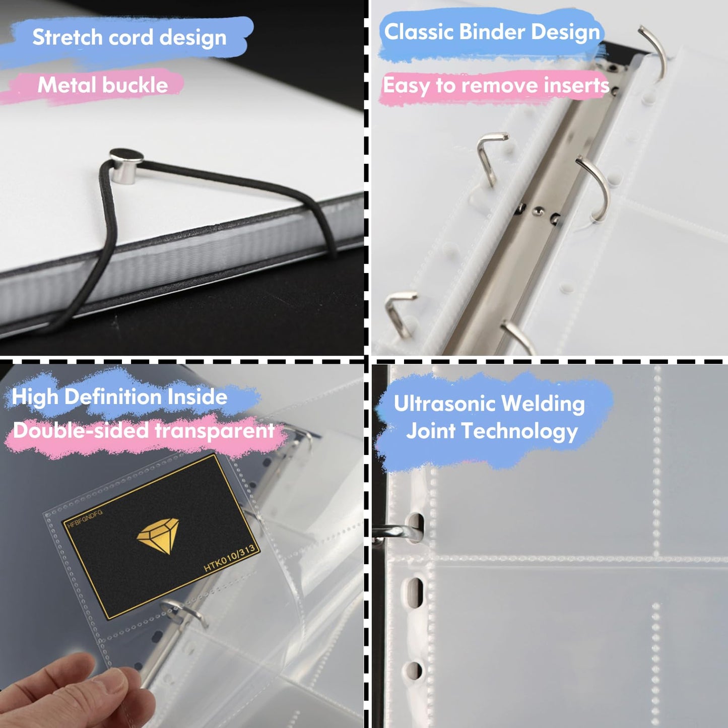Card Binder, A4 Trading Card Binder Album With 25 Pages 9 Pocket, Card Holder Folders For Yugioh, Mtg, Tcg, Game Cards & Sports