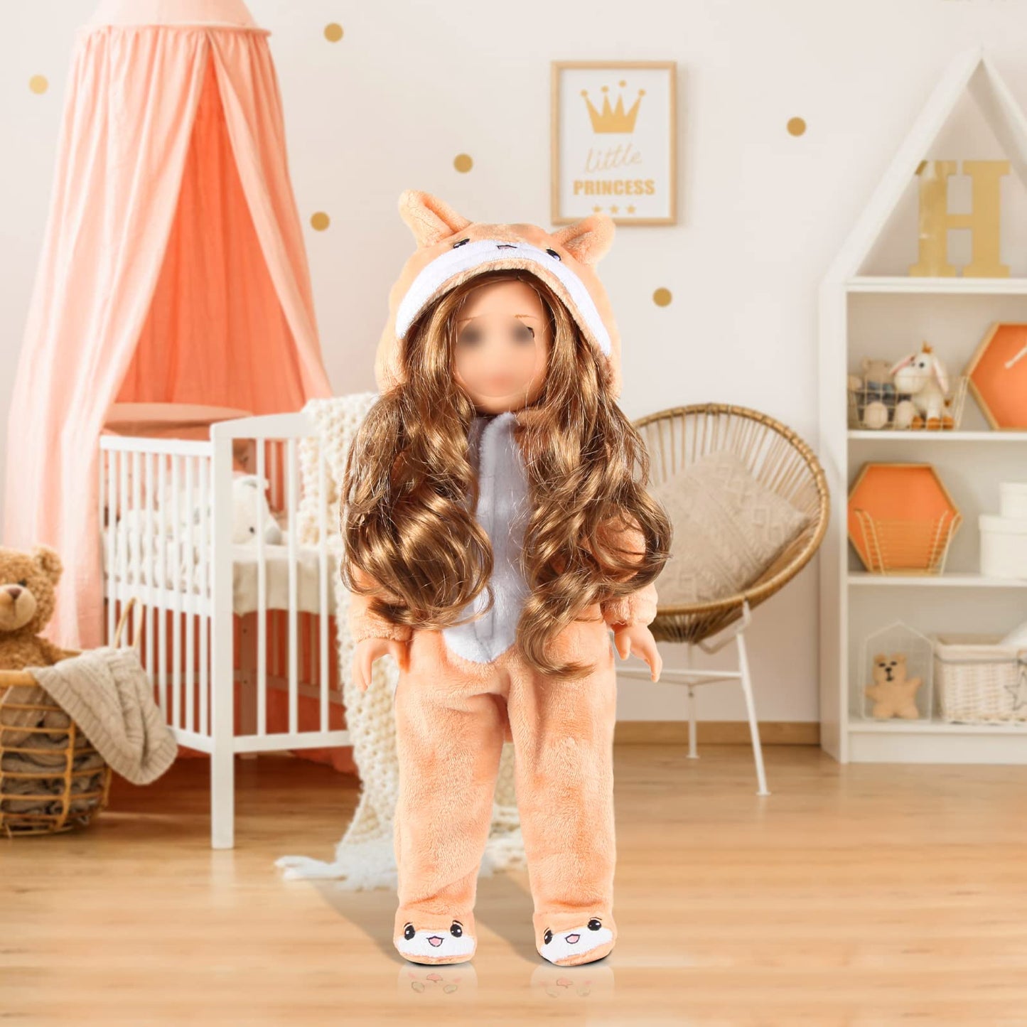 18 Inch Doll Clothes - Onesie Pajamas Fit 18 inch Girl Doll and More (Bear)