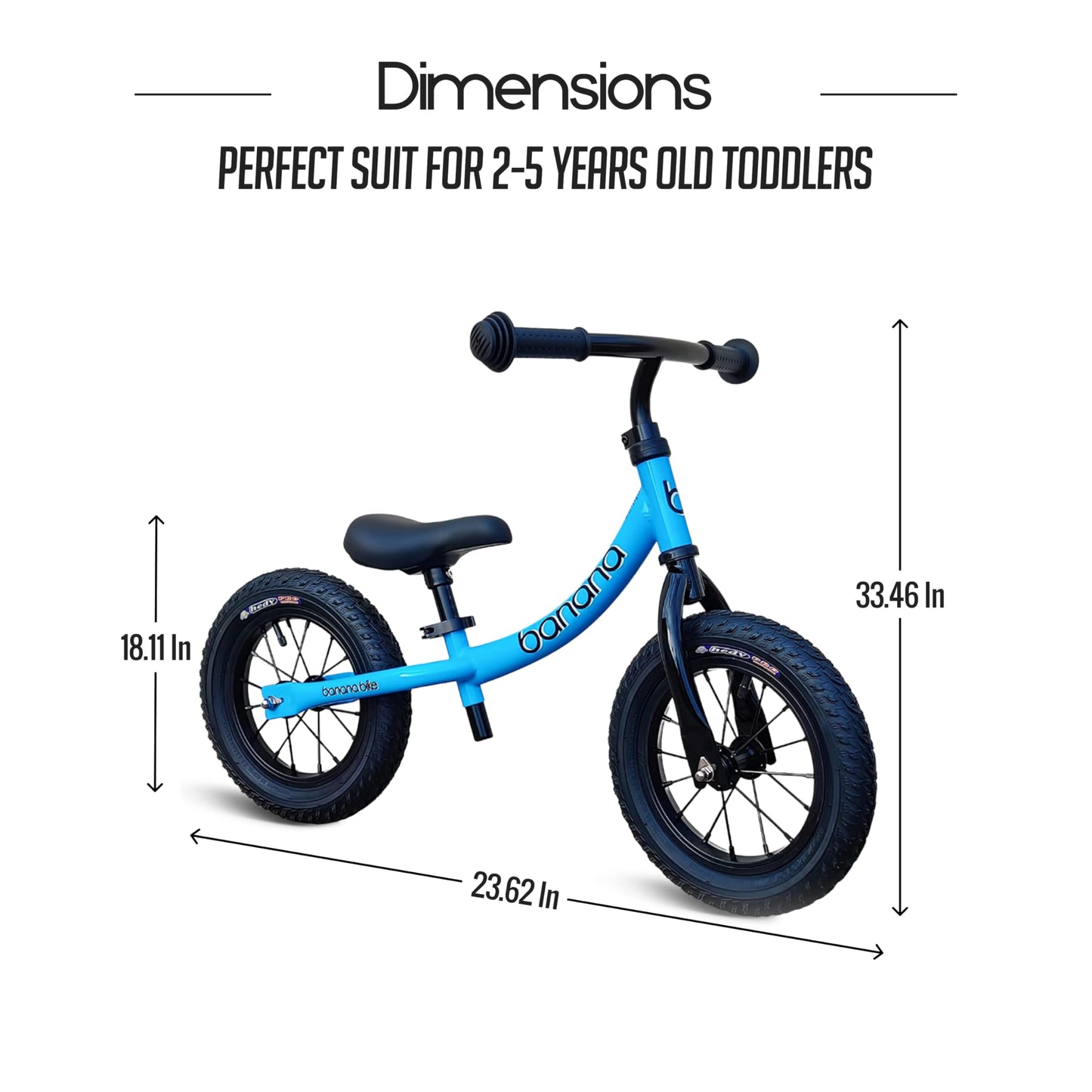 Banana Bike Lt Balance Bike For 2-4 Years Old - Lightweight Toddler Bike With Adjustable Handlebar And Seat - No Pedals, Alumini
