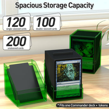 Mlikero Card Deck Cases, Acrylic Commander Deck Box Holding 100+ Sleeved Cards With Dividers, Clear Card Storage Box Fit For Mtg