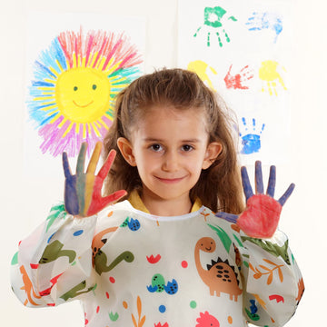 Cubaco 2 Pack Toddler Paint Smocks, Lovely Dinosaur Pattern Art Smocks Toddler Apron Kids Paint Smock Toddler Smocks For Paintin