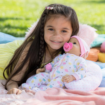 Adora Sunshine, 14” Realistic Doll With Feeding Pillow Set With Accessories Including Sun-Printed Onesie, Beanie, Pacifier, Feeding Pillow, Diapers And Milk Bottle Birthday Gift For Ages 3+