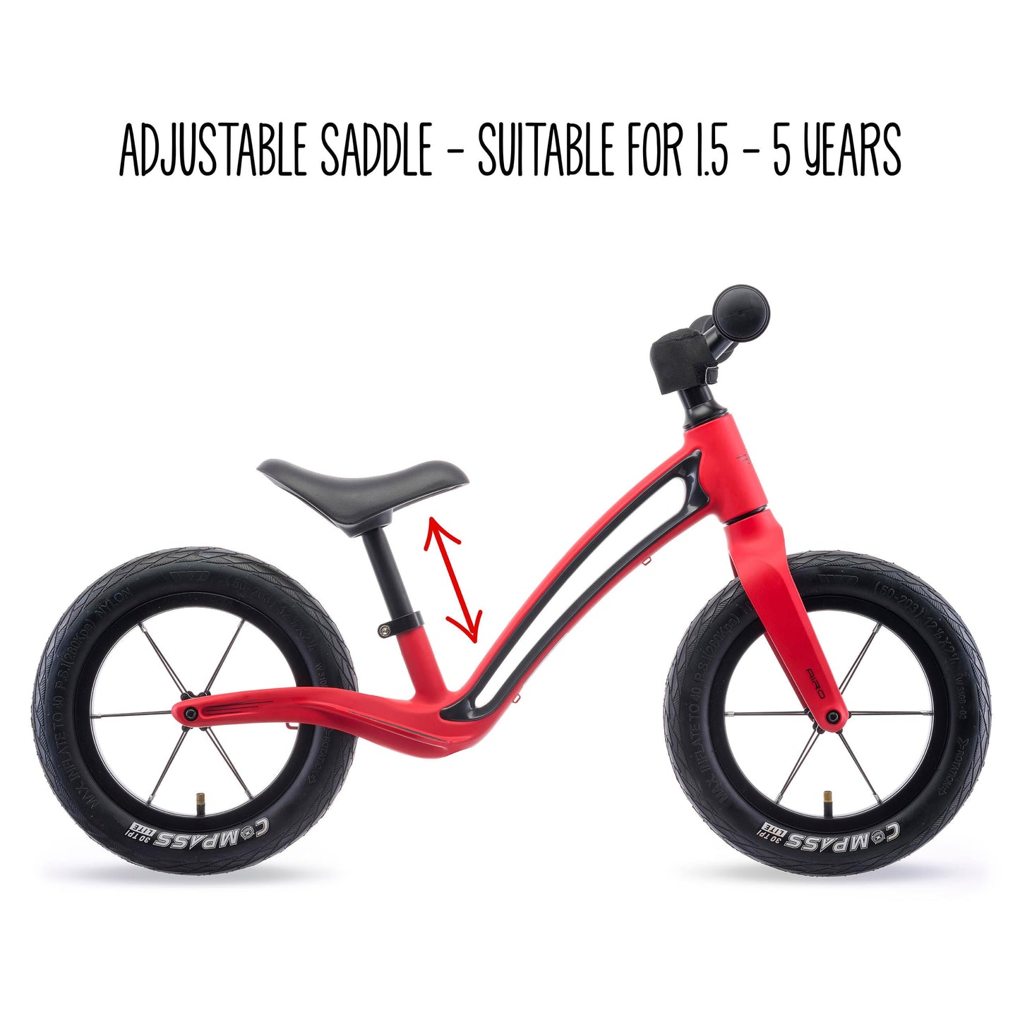 Hornit Airo Balance Bike For 18 Month Toddlers To 5 Year Old Kids, Super Lightweight Magnesium Alloy, No Pedal, Adjustable Seat,