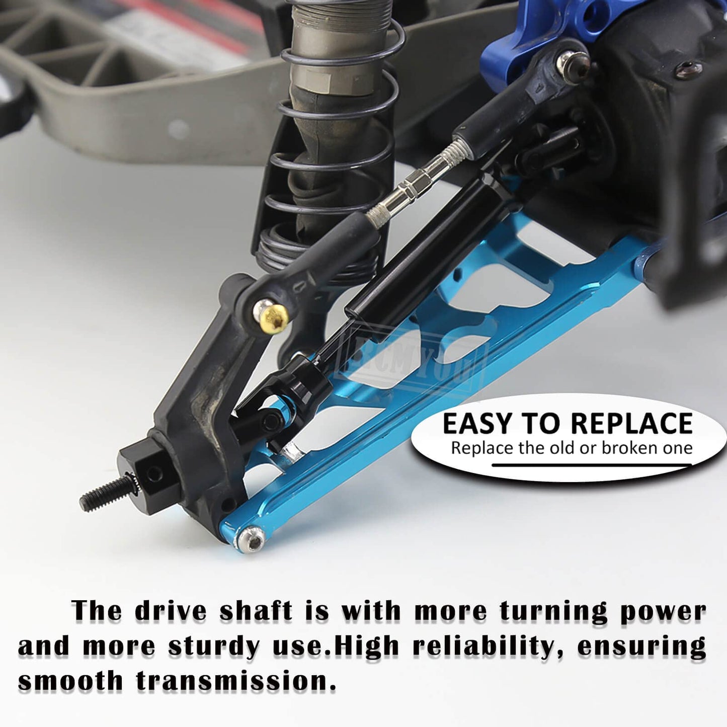 RCMYou RC Aluminum Front Rear Suspension A-Arms Stainless Steel Drive Shaft Axles CVD Upgrades Part for 1/10 Slash 2WD,RC Car Up
