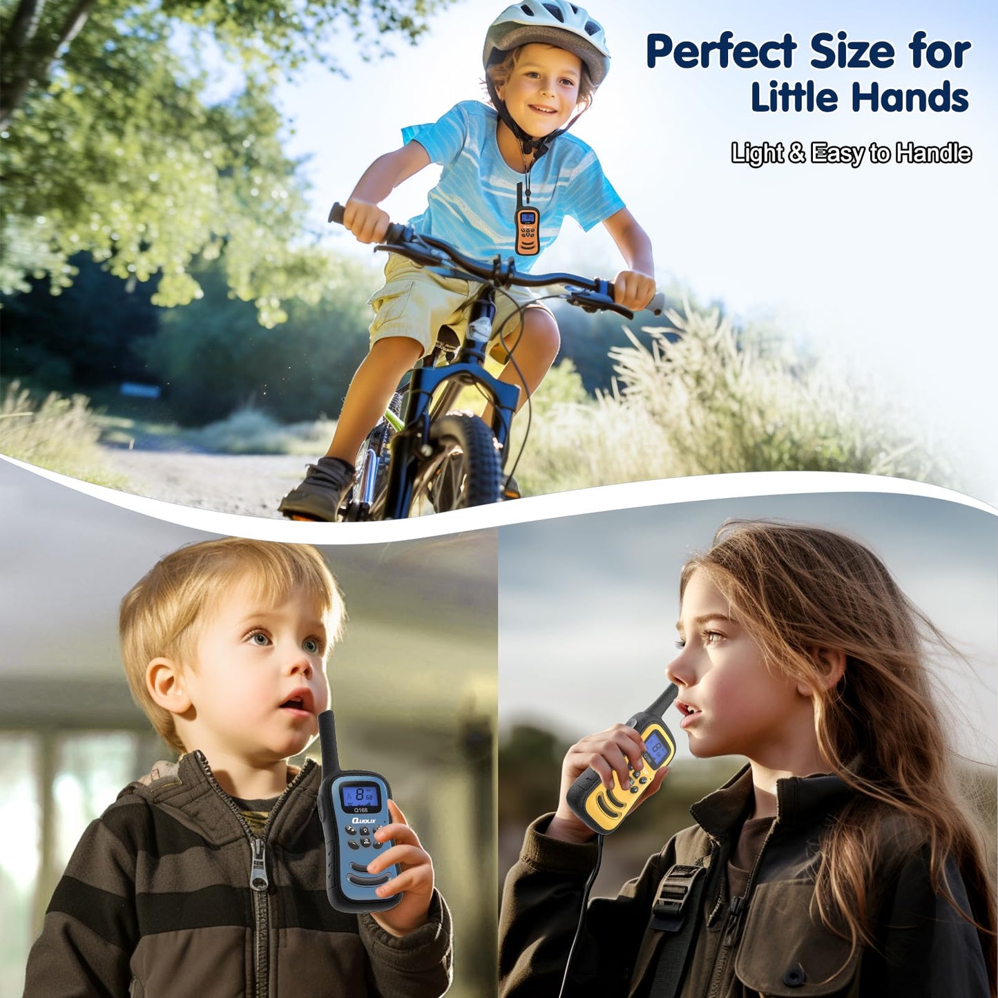 Quolix Walkie Talkies For Kids 2 Pack, Rechargeable Kids Walkie Talkies Toy For 3-12 Yro Boys, Long Range Walkie Talkie With 22