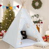 Wirhao Teepee Tent For Kids With Padded Mat Cotton Canvas Kids Teepee With Pompom For Toddlers Indoor Play Tent For Girls Boys W