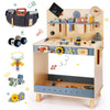 Deluxe Wooden Toy Workbench For Kids, 69 Pieces Tool Playset With Play Tools Set, Storage Space, Tool Bench, And Educational Gif