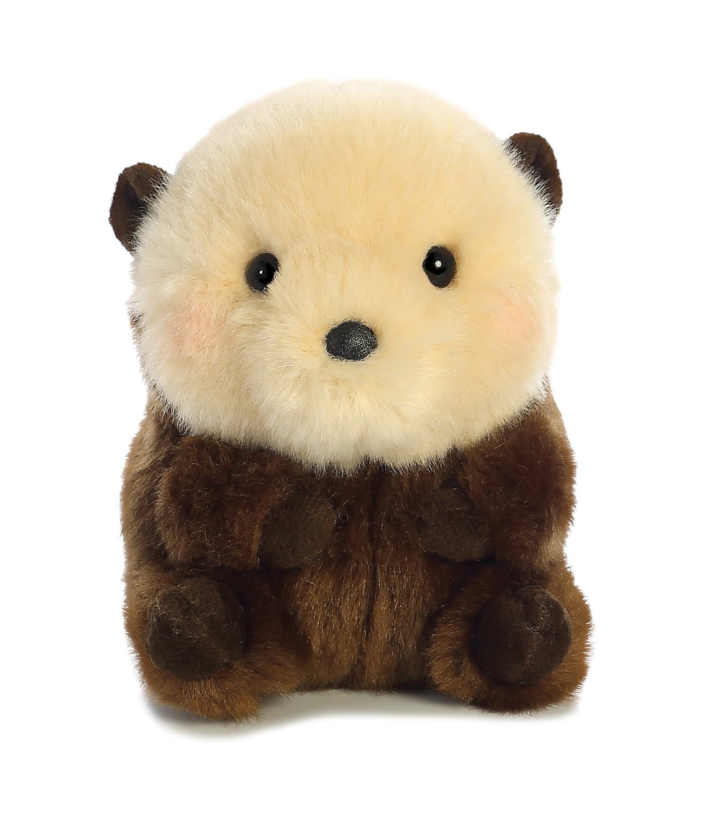 Aurora® Round Rolly Pet™ Smiles Sea Otter™ Stuffed Animal - Adorable Companions - On-The-Go Fun - Brown 5 Inches